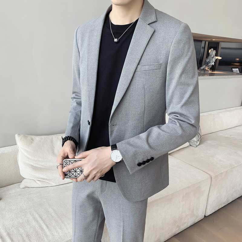 Autumn and winter new handsome fashion suit men's suit youth Korean version of the trend of self-cultivation a set of casual suit jacket
