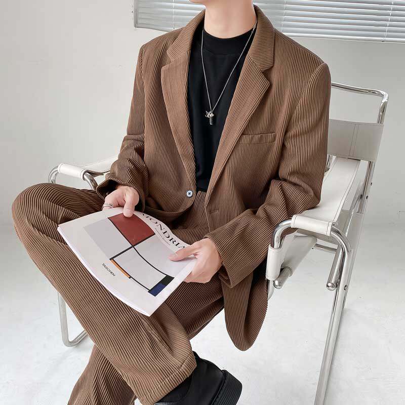 Handsome high-sense fashion trend in light ripe wind new men feel loose suit men's suit casual