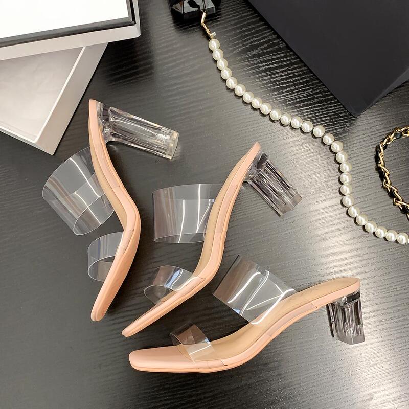 Yu Zhuo Xuan Small Size Transparent High Heels, Crystal Chunky Heels, Sexy High Heels, Transparent High Heels, High Heel Sandals Yu Zhuo Xuan Small Size Transparent High Heels, Crystal Chunky Heels, Sexy High Heels, Transparent High Heels, High Heel Sandals