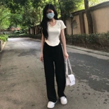 Белая черная футболка, комплект, летняя одежда, подходит для подростков