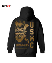 Taiwanese original limiters Custom style USMC Sacrifice Dedication Hoodie Warm Tide Necropolis Jacket Headcotton Jacket Outerwear