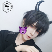 House uprising mens short hair Korean version of handsome short hair fluffy natural boys short straight hair men Xie Yu wig