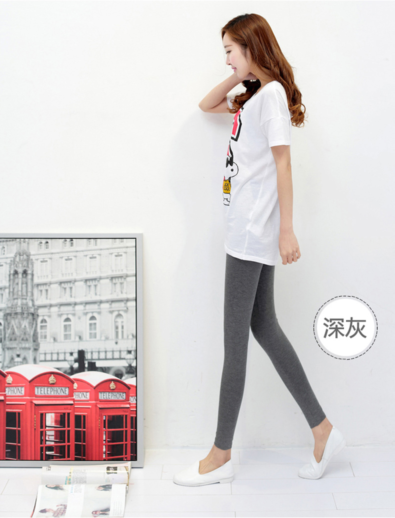 Quần legging modal nữ mặc mùa thu và mùa đông mỏng phần chín điểm kích thước lớn là quần thun co giãn mỏng quần cotton mùa thu quần quần jean đen nữ