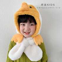 Childrens scarves and hats integrated childrens baby girl cuddler cute male and female child Korean foreign air winter CUHK Tong one-piece hat