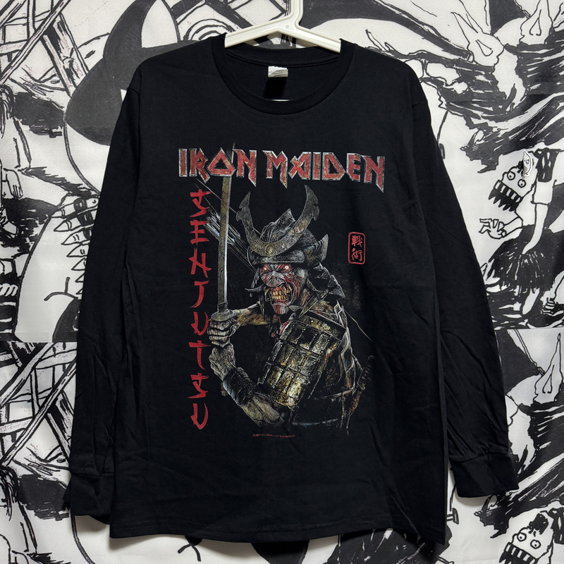[Gildan Long-Sleeved T-Shirt] Iron Maiden Band Merchandise Heavy Metal Rock Pure Cotton Top