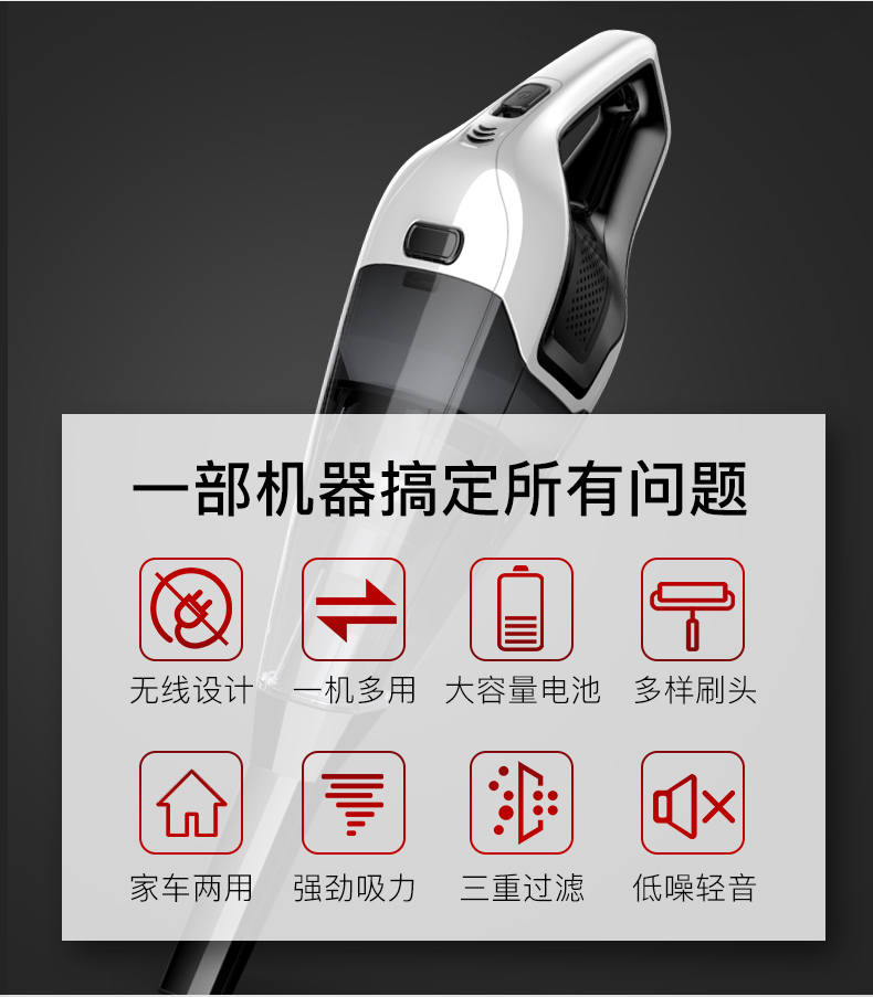 robot liectroux c30b Máy hút bụi không dây Pwanda hộ gia đình mạnh mẽ cầm tay đẩy thanh mini máy hút ẩm nhỏ K8 - Máy hút bụi robot hút bụi
