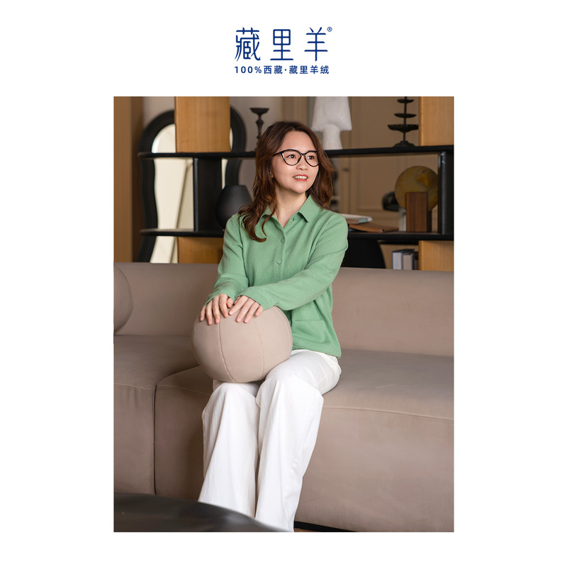 Zangliyang Niche High-End Style Lapel Cashmere Cardigan for Women M1986