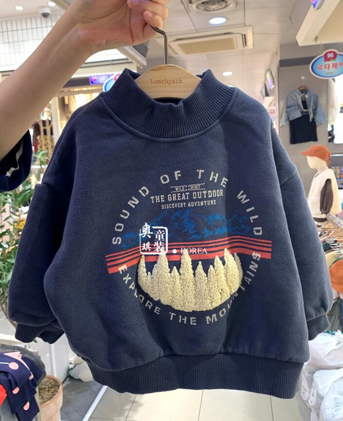 Spot South Korea Imported Child Clothing 2019 Winter Dress New Boy Girl Plush Suede Wee Wee Young Child Casual Blouse 12311