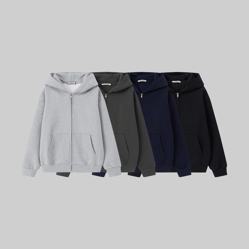 Cat and Mouse 26Ss 550g Heavyweight Zip-Up Hoodie Loose Casual Versatile Cardigan Jacket for Men