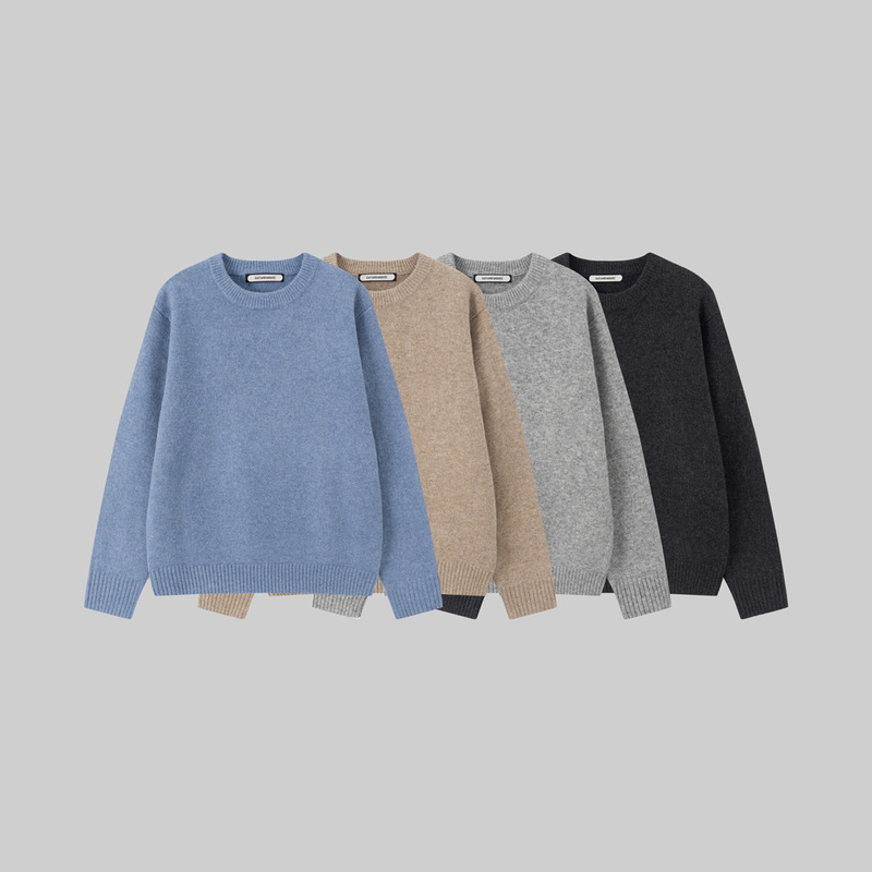 Cat and Mouse 26Ss Loose Casual Knit Top Heavyweight Wool Blend Floral Yarn Crew Neck Pullover Long Sleeve Sweater Cat and Mouse 26Ss Loose Casual Knit Top Heavyweight Wool Blend Floral Yarn Crew Neck Pullover Long Sleeve Sweater