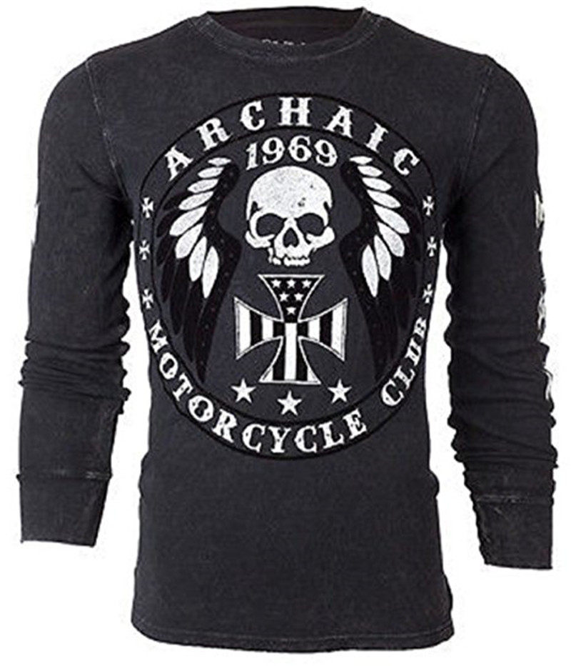 AFFLITION Men THERMAL boxing MMA retro training to serve US locomotive long sleeve T-shirt