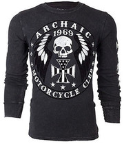 AFFLITION Men THERMAL boxing MMA retro training to serve US locomotive long sleeve T-shirt
