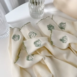 Ник носки зеленый деревянный дизайн вышивки белые женские весна и лето плавное плохое среднее среднее значение милый