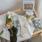 Ник носки маленький свежий ролл -дизайн цветочного дизайна Японский универсальный сложенный сложен