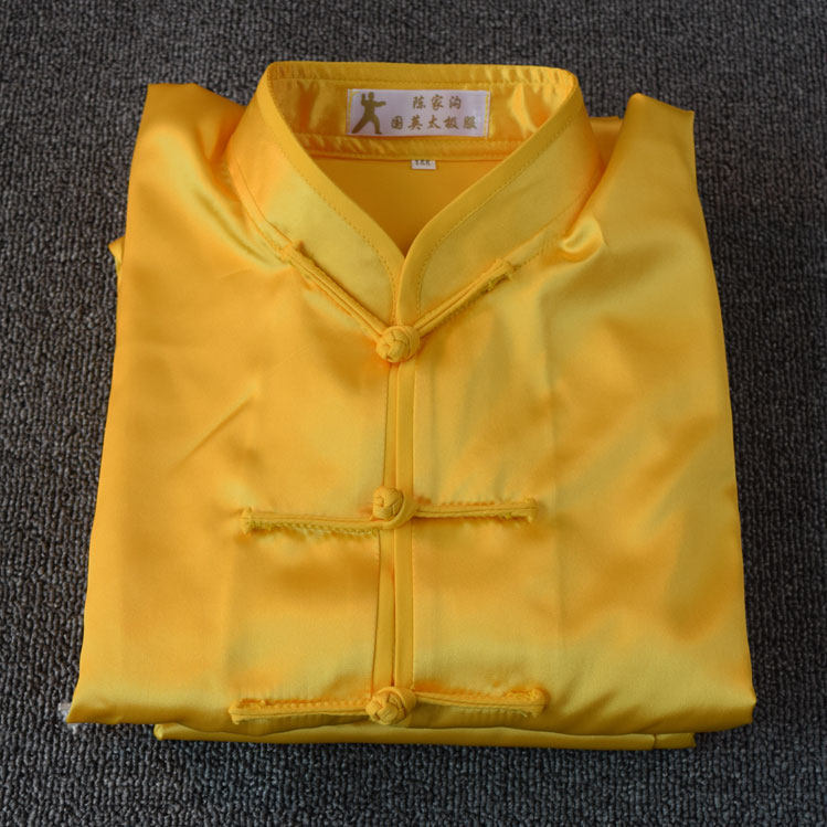 Manufacturers promote Tai Chi clothing South Korea silk spring and summer men and women middle-aged and elderly competition performance martial arts clothing loose simulation silk