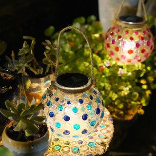 Solar Decorative Lights for Courtyard, Balcony, Garden Layout, Light and Shadow Atmosphere Lights, Creative Polka Dot Outdoor Waterproof Night Lights