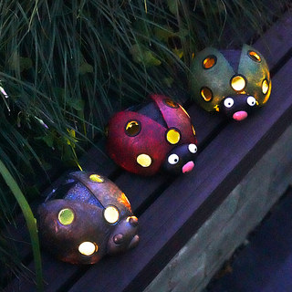 Seven-Star Ladybug Ornament Solar-Powered Outdoor Courtyard Light Garden Balcony Landscape Lawn Decoration Waterproof Night Light