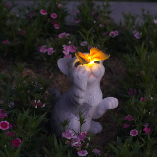 Solar Cat Lamp Outdoor Courtyard Lamp Balcony Garden Decoration Ornaments Yard Layout Waterproof Creative Night Light