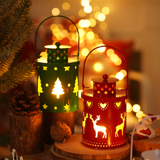 Christmas candle light led small lantern wind lantern electronic candle Nordic style creative holiday decorations