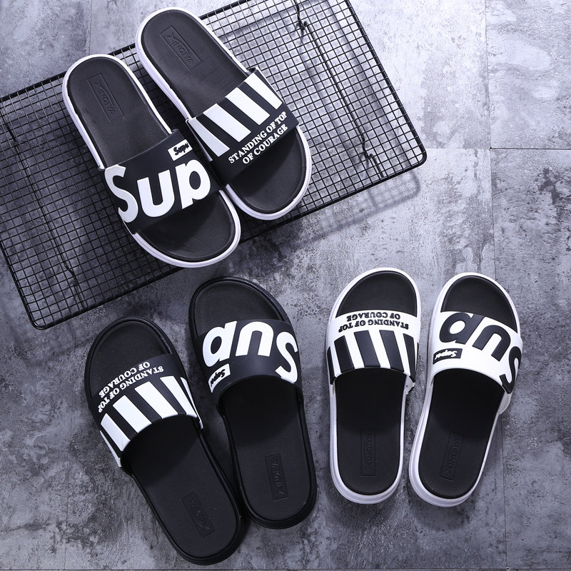 Korean version slippers male summer fashion outside wearing beach non-slip soft bottom lined with 2019 new casual cool tug