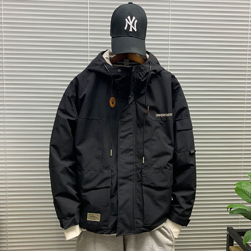 Tide brand tooling hooded functional jacket men's spring and autumn new casual loose sports outdoor jacket jacket