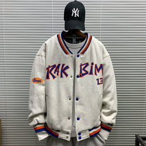 2022 Spring and Autumn New Stand Collar Baseball Uniform Sports Versatile Trendy Jacket Mens Street Trendy Brand Flying Jacket