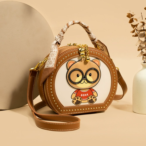 Мультяшная милая портативная барсетка на одно плечо, сумка через плечо, коллекция 2023, с медвежатами