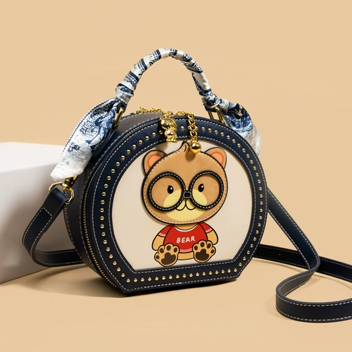 Мультяшная милая портативная барсетка на одно плечо, сумка через плечо, коллекция 2023, с медвежатами