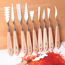 Oil painting knife set texture knife special shape knife picking knife gouache gouache acrylic pigment scraper tooth knife art examination palette knife tool flat head small pointed blade painting supplies oil painting stick painting