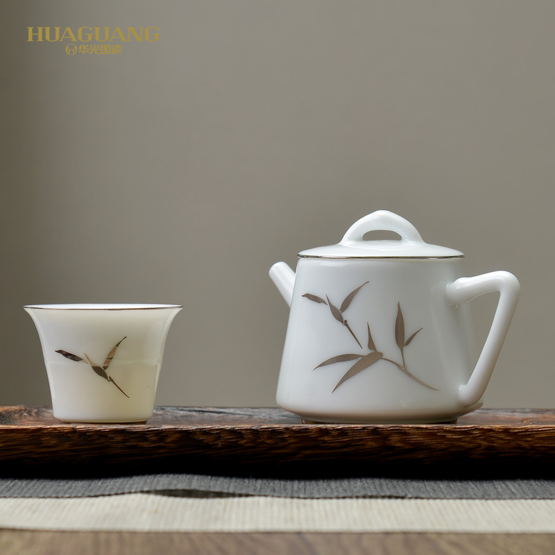 Uh guano countries porcelain ceramic tea set HuaYue kung fu tea cups jun DE Bai Jinzhu tea combination