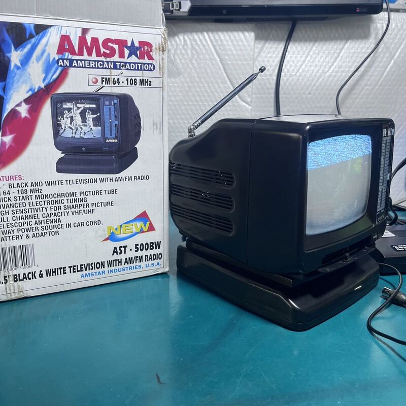 Amstar Stock 99% New 5.5inch Mini Black and White Tv with Radio Function/Collectible Nostalgic Prop Amstar Stock 99% New 5.5inch Mini Black and White Tv with Radio Function/Collectible Nostalgic Prop