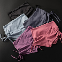 Yoga tie rope pants outside wear summer running high waist tight sports shorts women quick dry fitness sexy yoga shorts