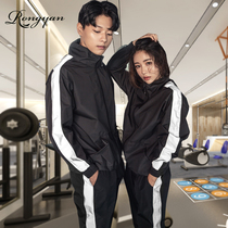 Sweat suit couple suit sweating weight loss clothes large size weight loss exercise running gym explosion sweat suit women burn fat