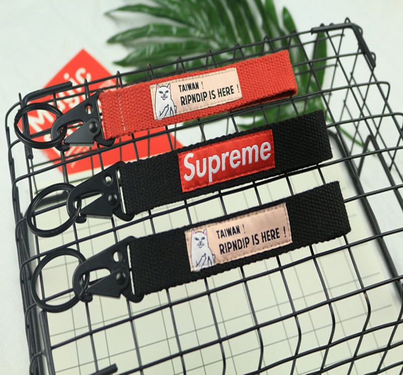 Trendy and Unique Car Keychain with Canvas Lanyard, Backpack Accessory, Creative Anti-Drop Strap, Fabric Label