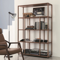 North American black walnut bookshelf combination shelf creative art living room furniture simple modern bookcase