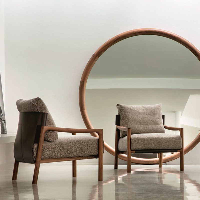 North American black walnut leisure chair Italian single sofa chair light luxury designer chair modern minimalist solid wood chair