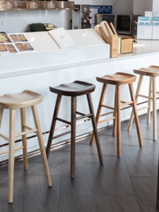 Solid Wood For Home High Stool Modern Minimalist Bar Stool