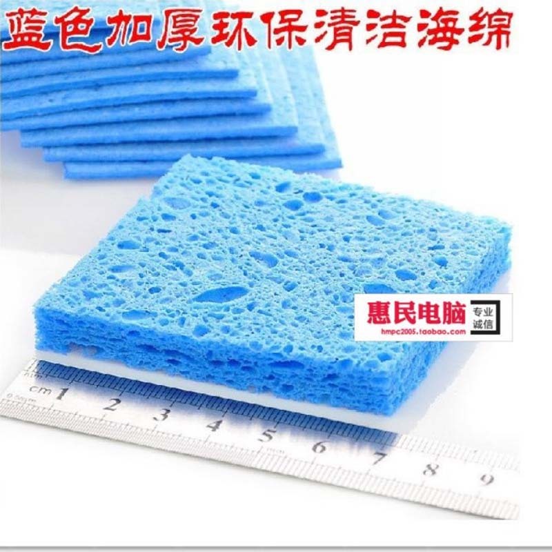 High temperature resistant blue thickened cleaning sponge soldering iron head cleaning sponge electric soldering iron desoldering station solder cleaning