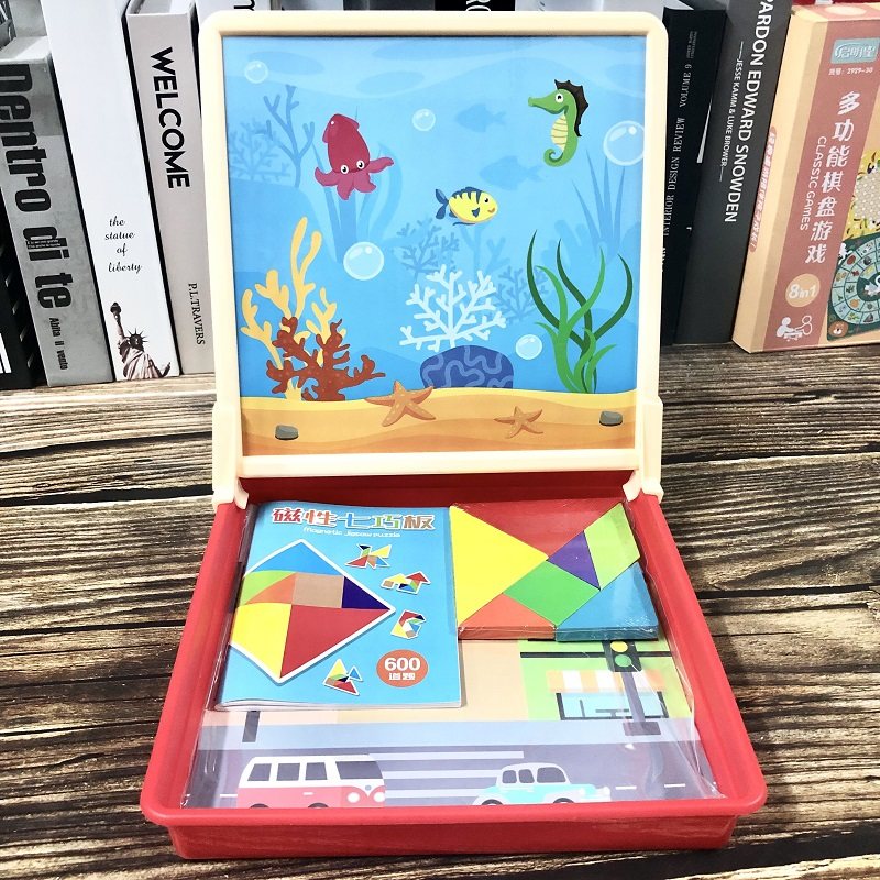 7 Smart Board Intelligence Wooden Puzzle Magnetic Kindergarten Children Puzzle development Early teaching aids for first grade primary school students