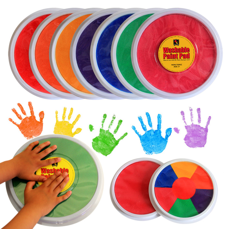 Color ink pad fingerprint painting 12-color finger painting pigment Indonesian Taiwan children's safety non-toxic washable rubbing