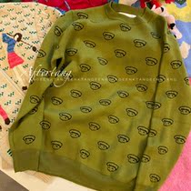 TAGNESense 2021 Autumn Winter New Pink Baby Head Li Jiaqis Tongan Bull Oil Fruits Green Sweater