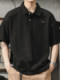 美式复古POLO衫男夏季简约风重磅男装宽松大码男士短袖T恤保罗衫