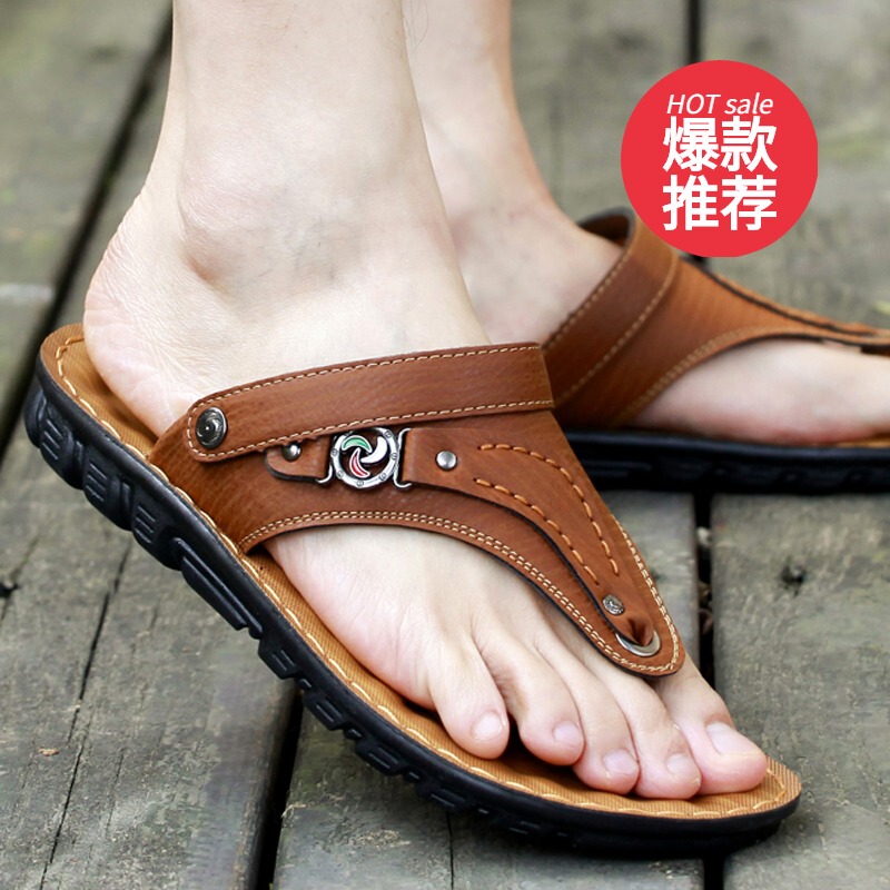 Summer Slippers for Men, Flip-Flops, Trendy Sandals for Men, Non-Slip Casual Breathable Beach Sandals, Thick-Soled Flip-Flops