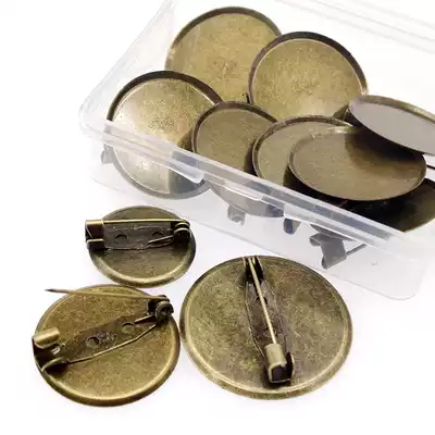 Round bottom brooch Touch welding corsage pin DIY empty tray 2 0 Flat bottom tray Brooch badge accessories 20 boxes