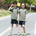 Trẻ em quần áo rèn luyện thể chất quạt quân đội Áo phông ngụy trang quần áo ngắn tay nhanh khô quần áo huấn luyện quân sự trại hè biểu diễn bộ đồ ngụy trang - Trang phục
