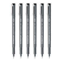 German Staedtler water-resistant needle pen 308 drawing pen drawing pen hook line pen waterproof comic hand-drawn sketch design stroke painting pen 0 5 0 3 0 05 black