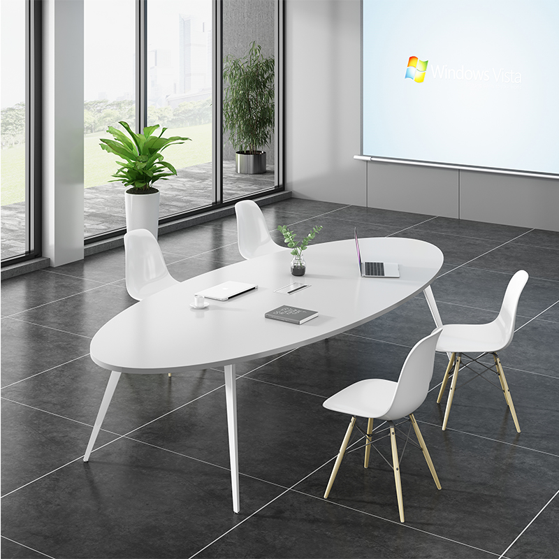 Oval Conference Table Minimalist Modern Training Table Fashion Strip Table Simple Office Staff Negotiate Table And Chairs Combo-Taobao