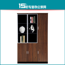 Li Teng wooden filing cabinet plate with lock staff data Cabinet filing cabinet locker office bookcase with glass