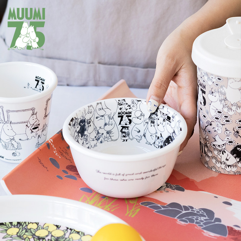 Finnish Mmin moomin75 Annual Dining Bowl Dinner Plate Cup Tray Set Cup Bowls Flat Disc Dish Cutlery Pan Rice Bowl