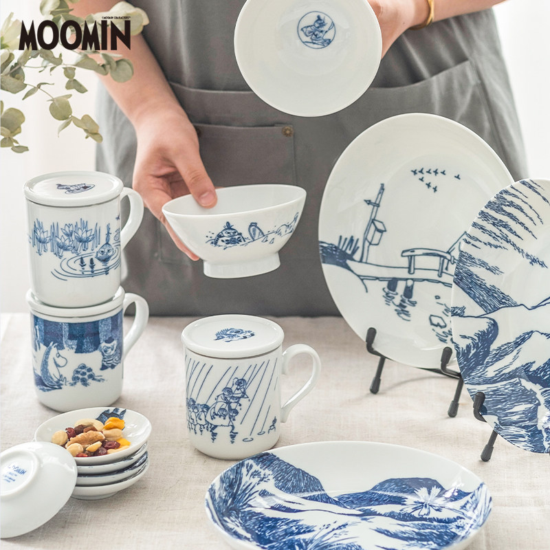 Japan imports Moomin Moomin Ceramic Dish Dish Dish Dessert Dish Ceramic Dish Ceramic Cup Tea
